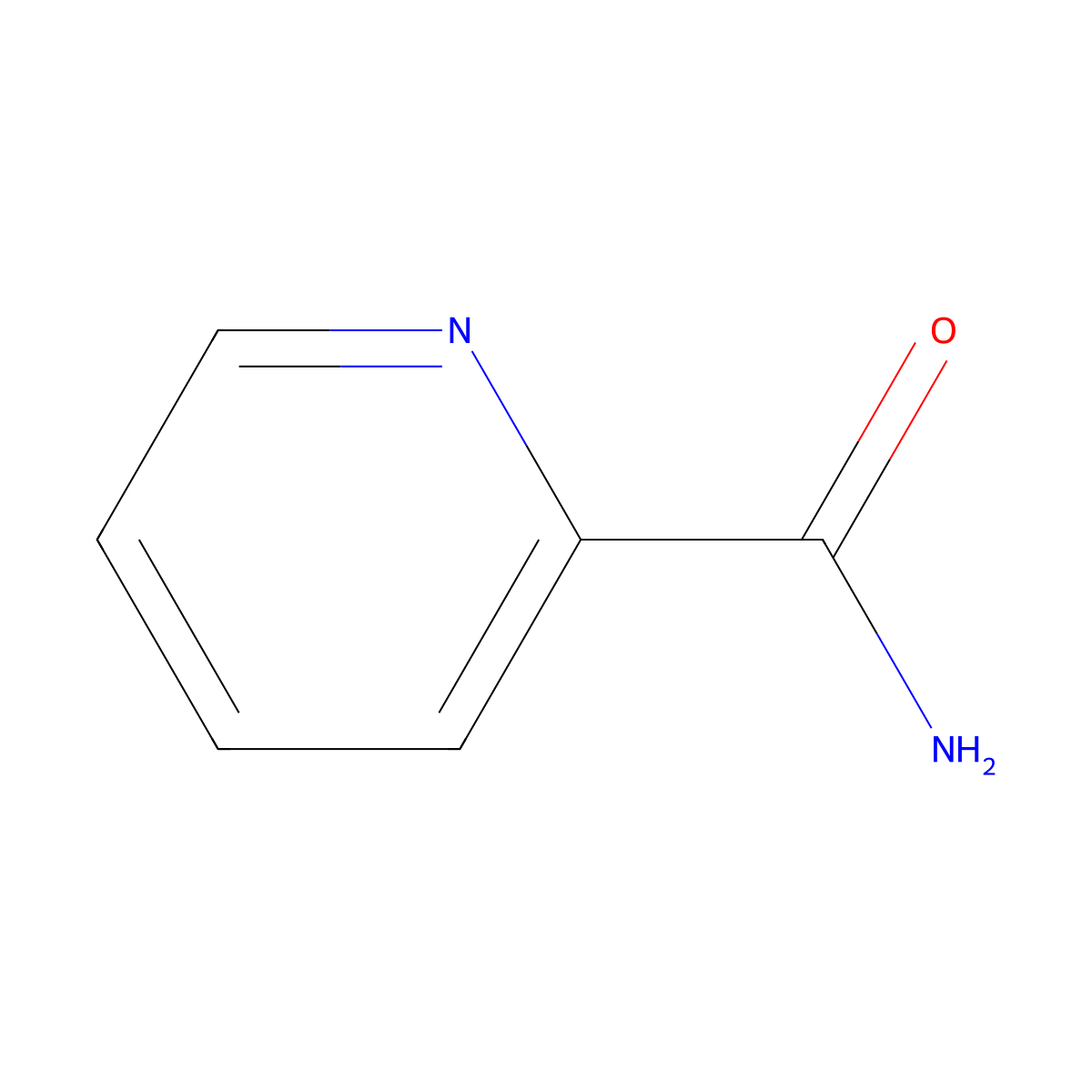 2-Pyridinecarboxamide molecular structure, CAS 1452-77-3