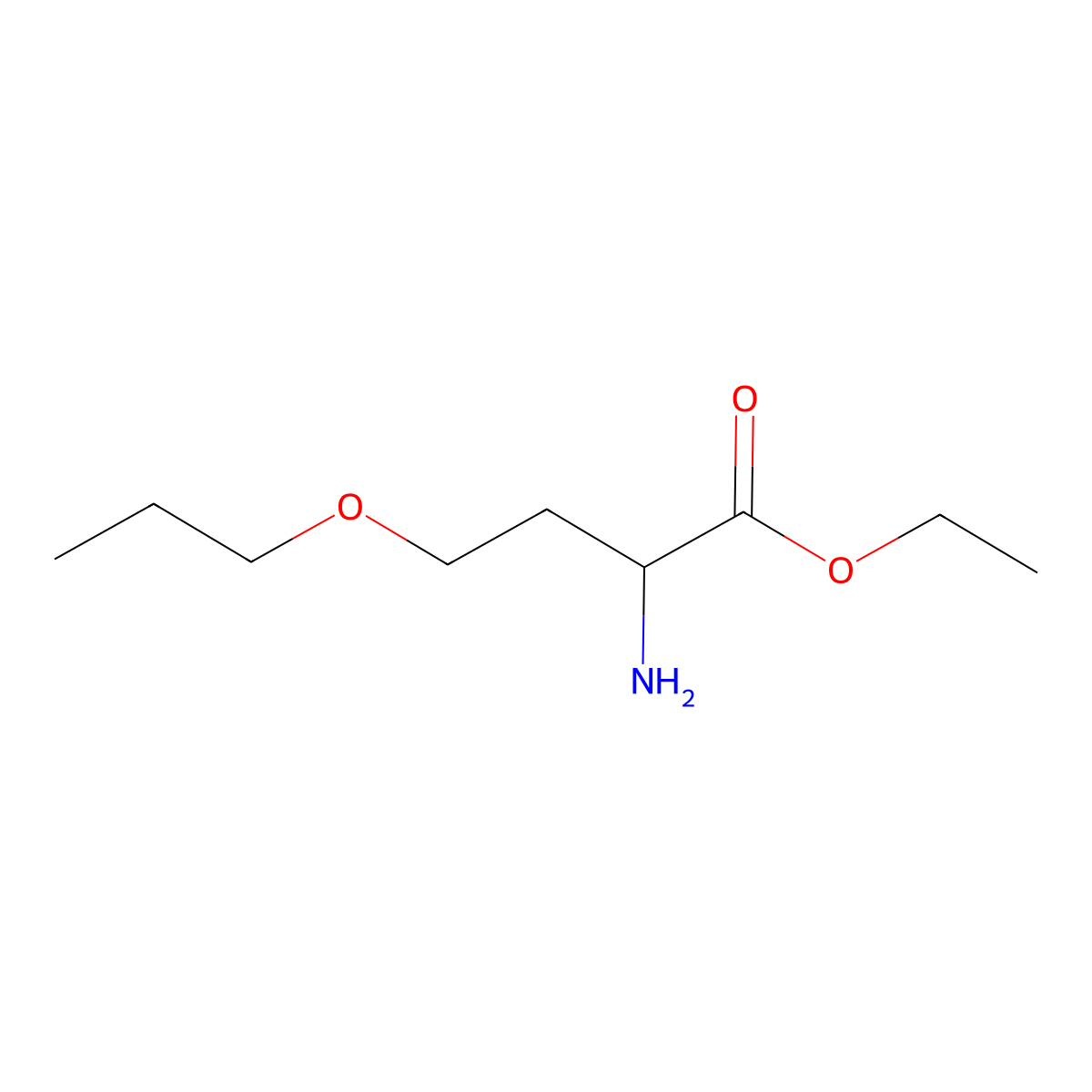Ethyl 2-amino-4-propoxybutanoate molecular structure, CAS 145206-58-2