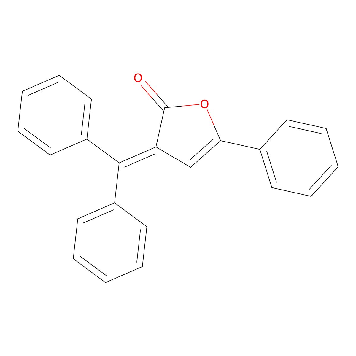 2(3H)-Furanone, 3-(diphenylmethylene)-5-phenyl- molecular structure, CAS 145207-62-1