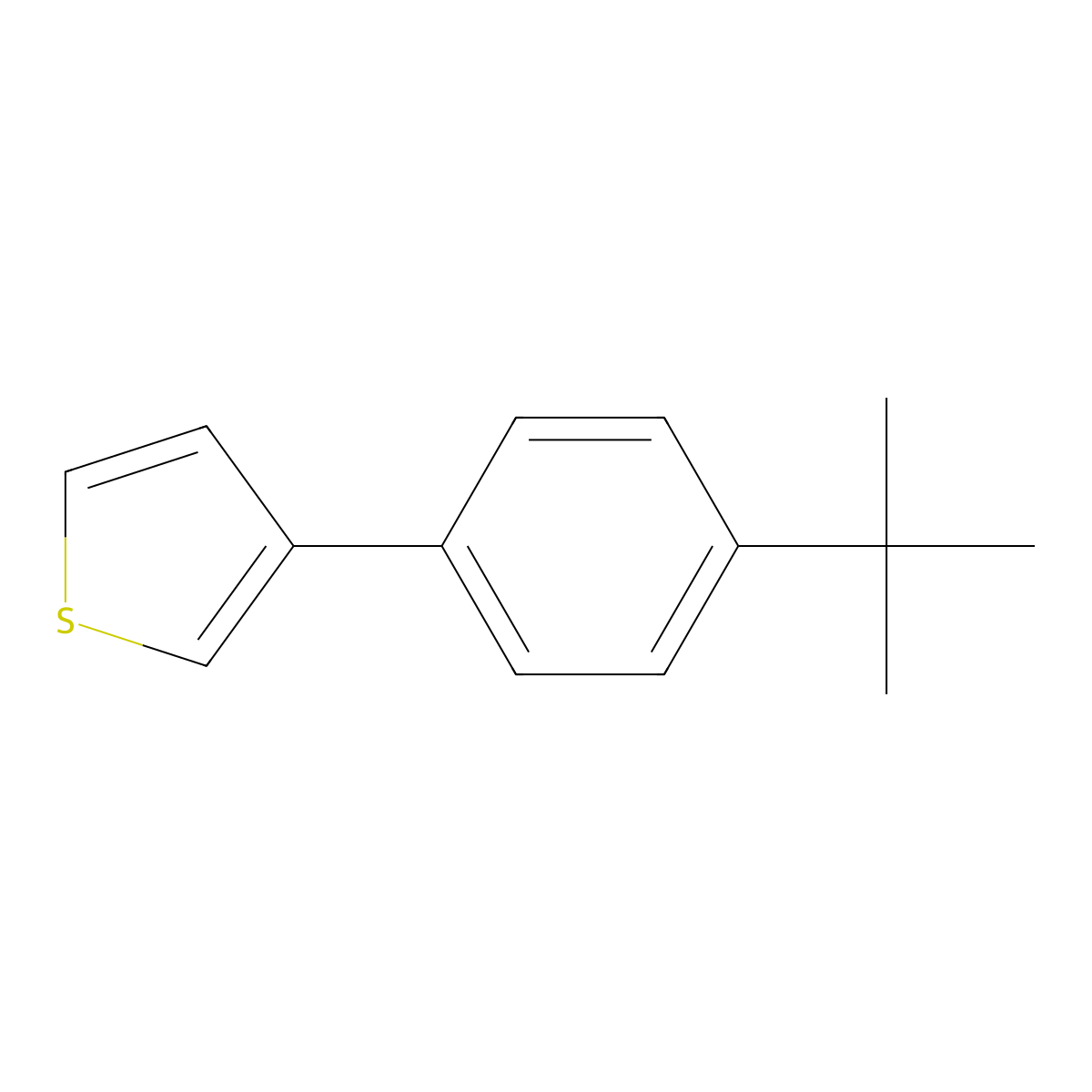 Thiophene, 3-[4-(1,1-dimethylethyl)phenyl]- molecular structure, CAS 145208-63-5