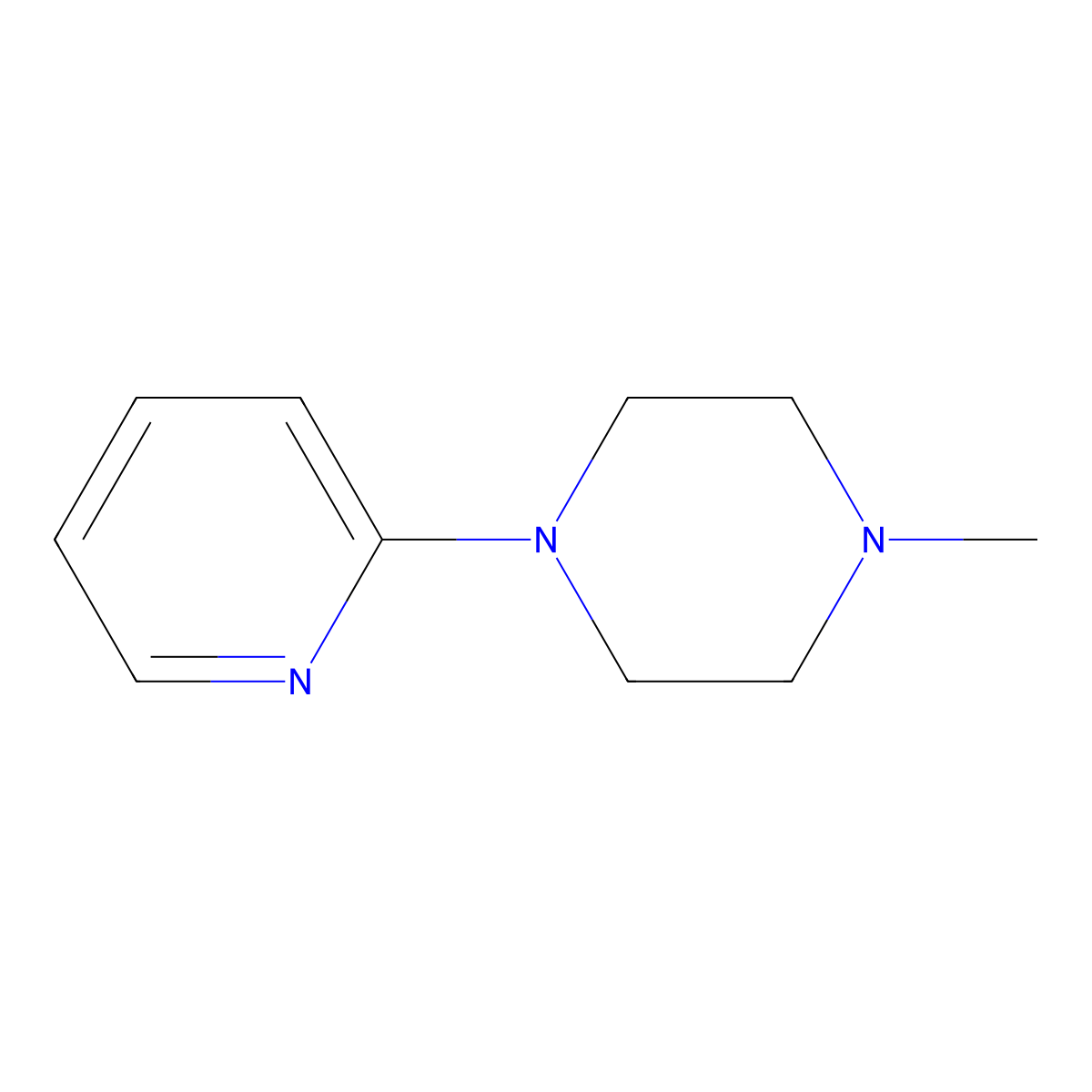 1-Methyl-4-(pyridin-2-yl)piperazine molecular structure, CAS 145208-85-1