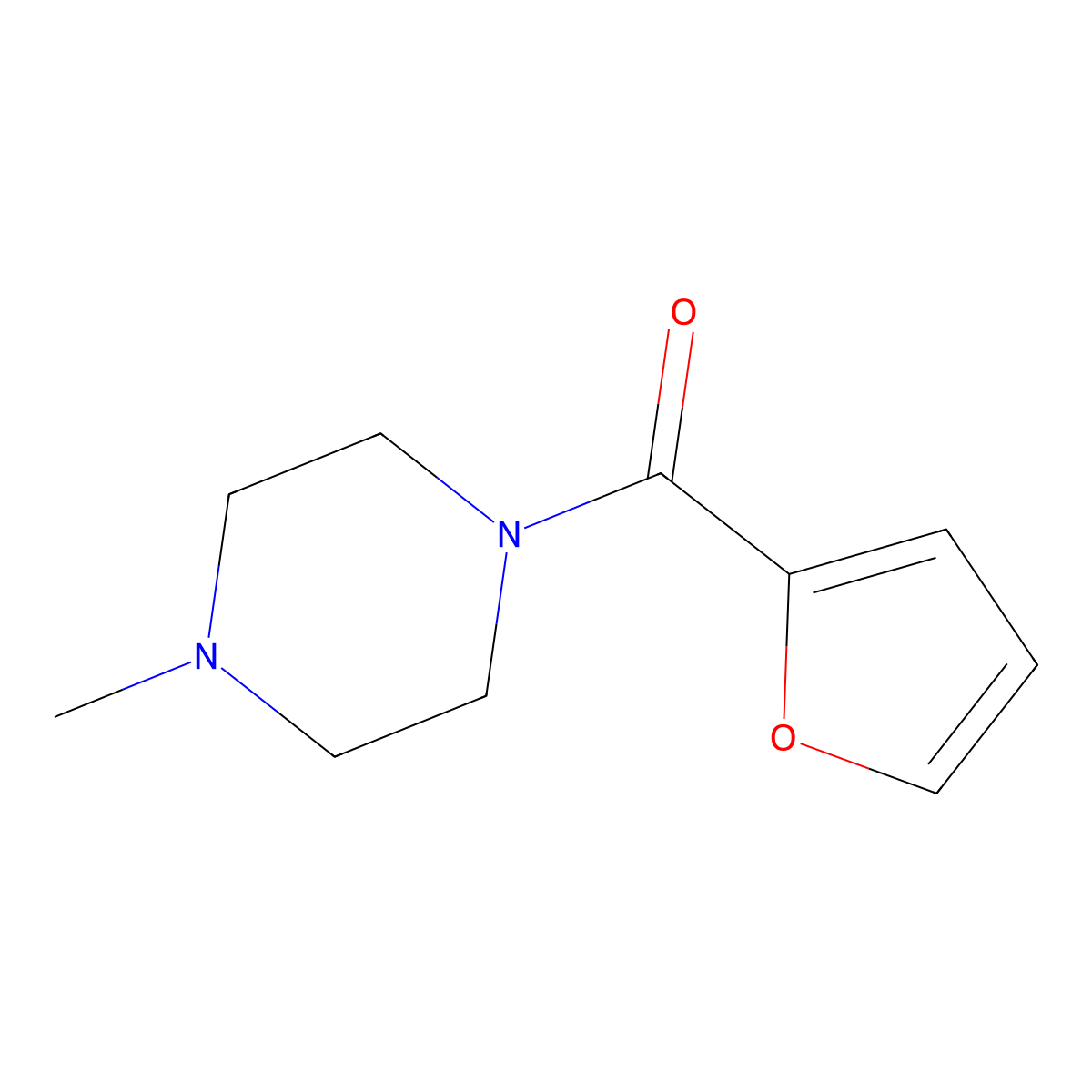 Furan-2-yl-(4-methylpiperazin-1-yl)methanone molecular structure, CAS 145208-87-3