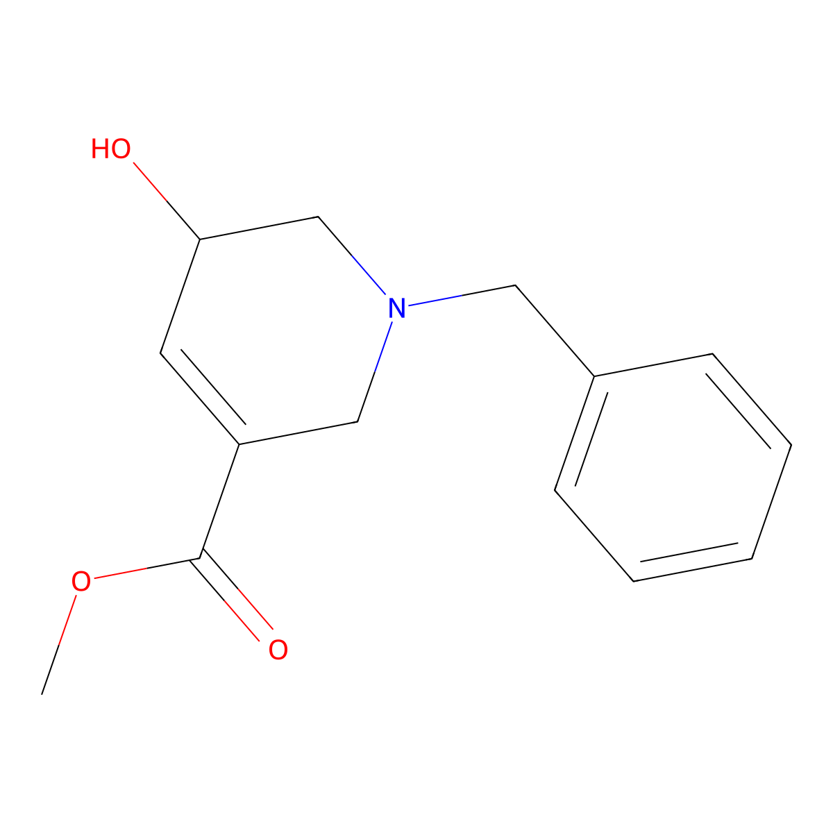 Methyl 1-benzyl-5-hydroxy-1,2,5,6-tetrahydropyridine-3-carboxylate molecular structure, CAS 1452109-40-8