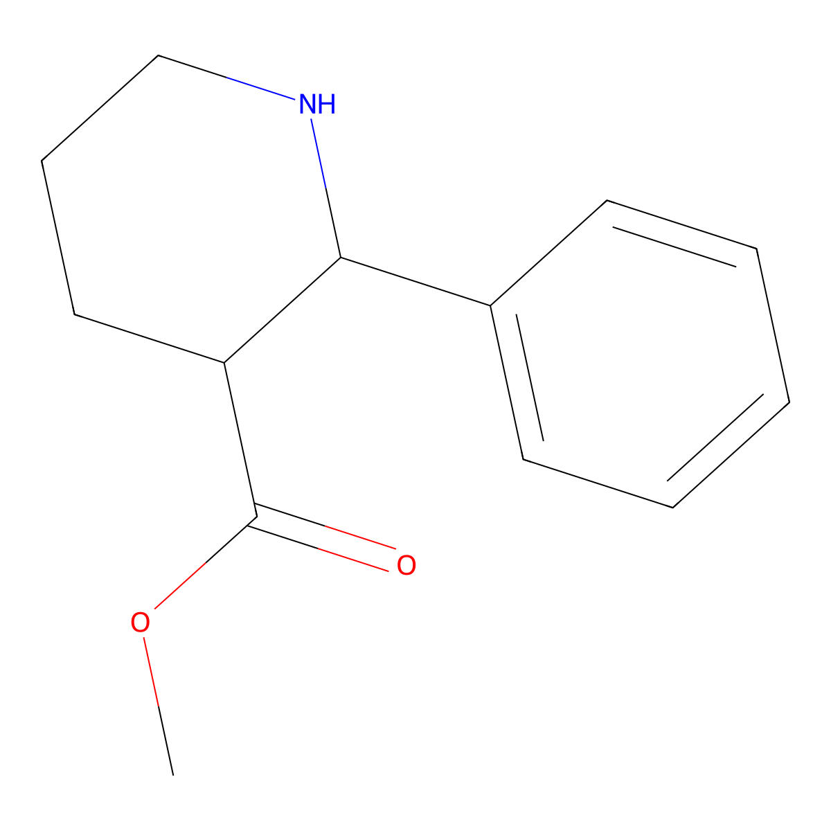 Methyl (2R,3S)-2-phenylpiperidine-3-carboxylate molecular structure, CAS 145212-91-5