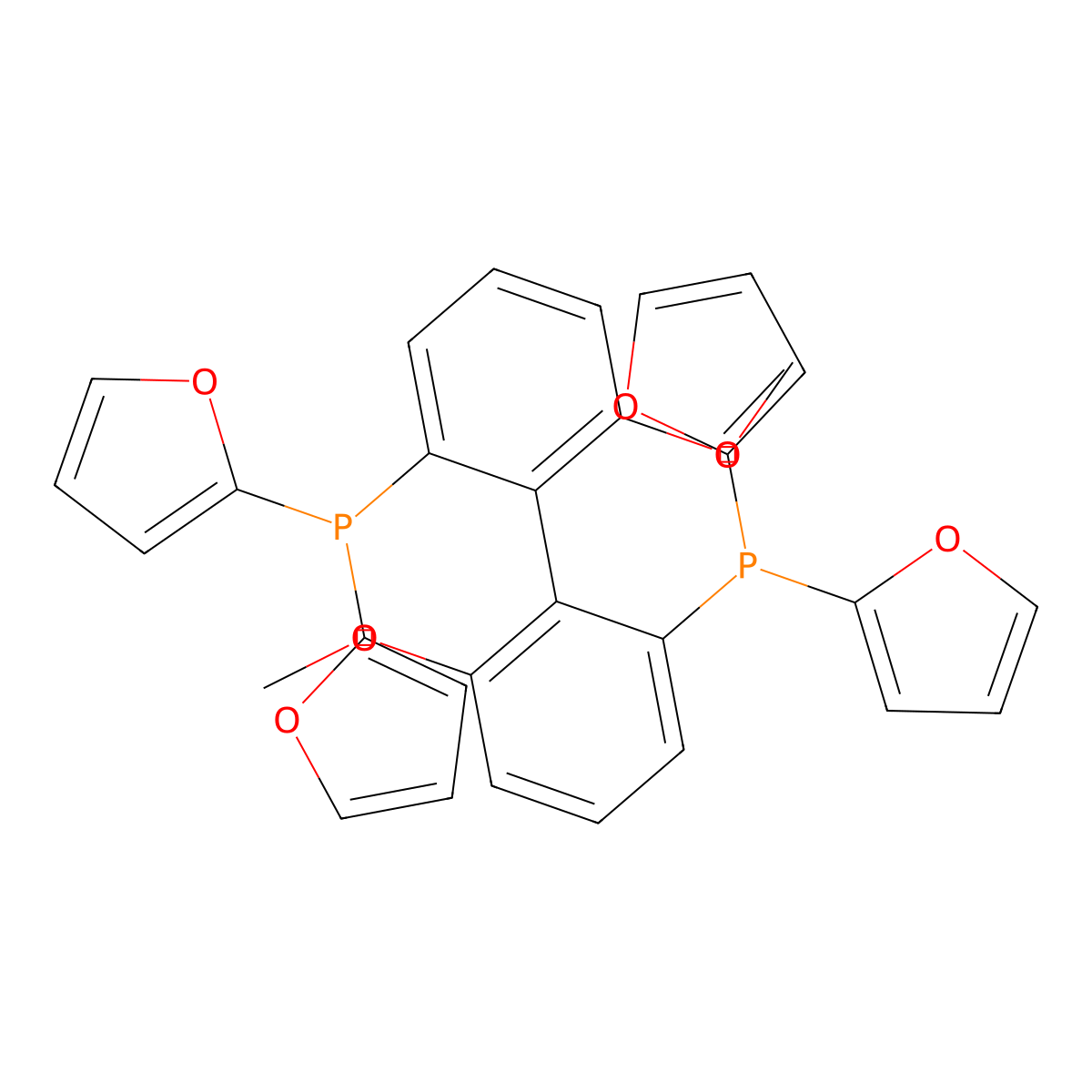 (S)-(6,6'-Dimethoxybiphenyl-2,2'-diyl)bis(di-2-furylphosphine) molecular structure, CAS 145214-59-1