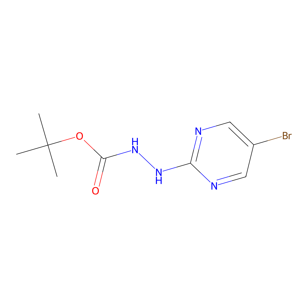 tert-Butyl 2-(5-bromopyrimidin-2-yl)hydrazinecarboxylate molecular structure, CAS 1452182-34-1