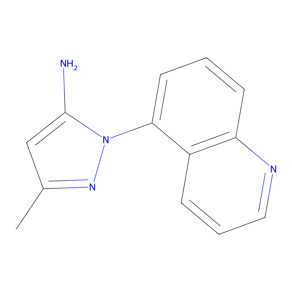 3-methyl-1-(quinolin-5-yl)-1H-pyrazol-5-amine molecular structure, CAS 1452183-83-3