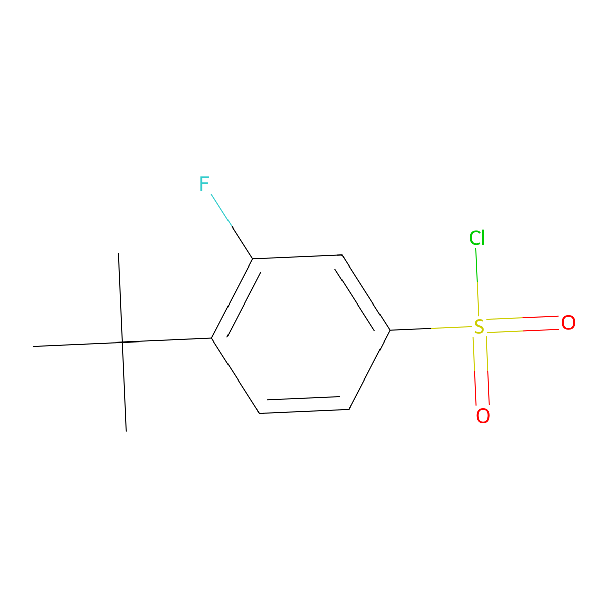 4-Tert-butyl-3-fluorobenzene-1-sulfonyl chloride molecular structure, CAS 1452184-05-2