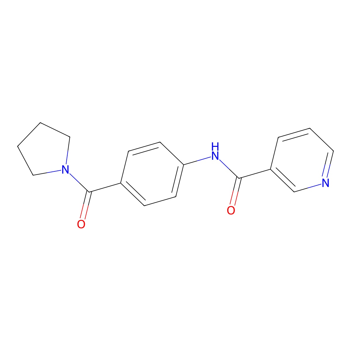 N-[4-(pyrrolidine-1-carbonyl)phenyl]pyridine-3-carboxamide molecular structure, CAS 145222-01-1
