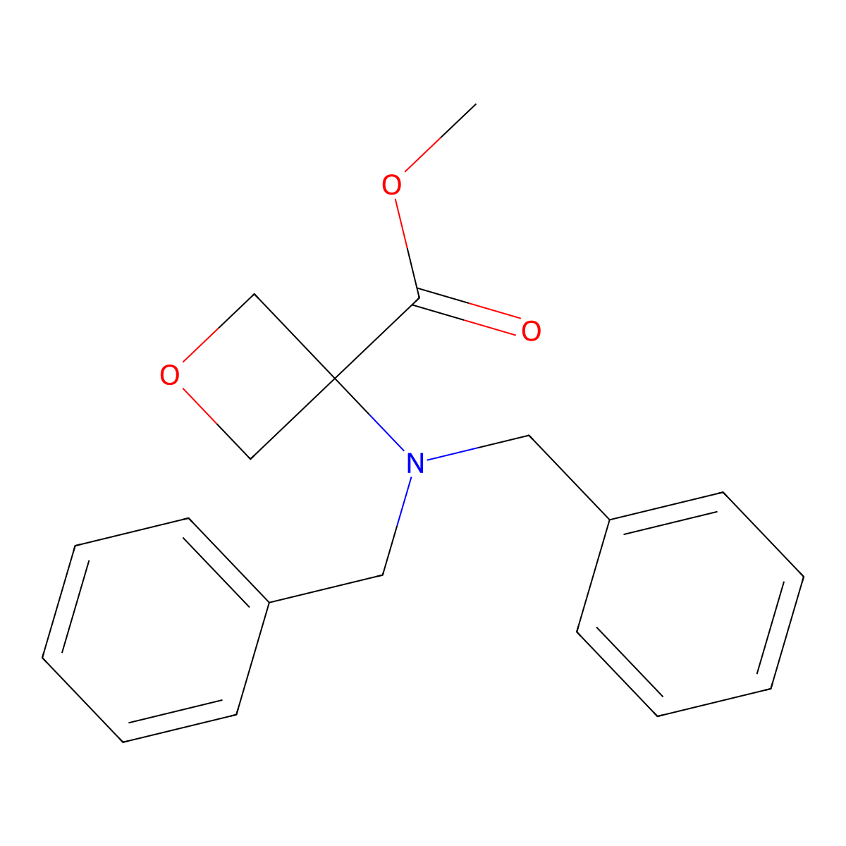 Methyl 3-(dibenzylamino)oxetane-3-carboxylate molecular structure, CAS 1452228-33-9