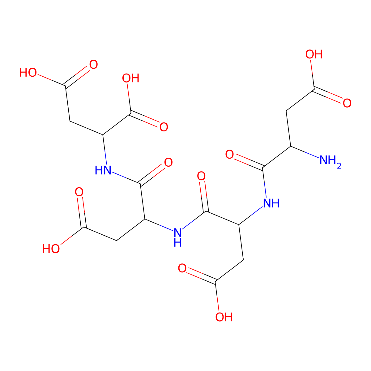 Asp-Asp-Asp-Asp molecular structure, CAS 145224-95-9