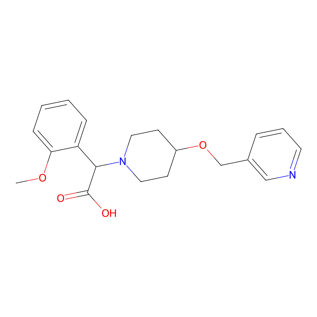 (2-Methoxyphenyl)[4-(pyridin-3-ylmethoxy)piperidin-1-YL]acetic acid molecular structure, CAS 1452241-55-2