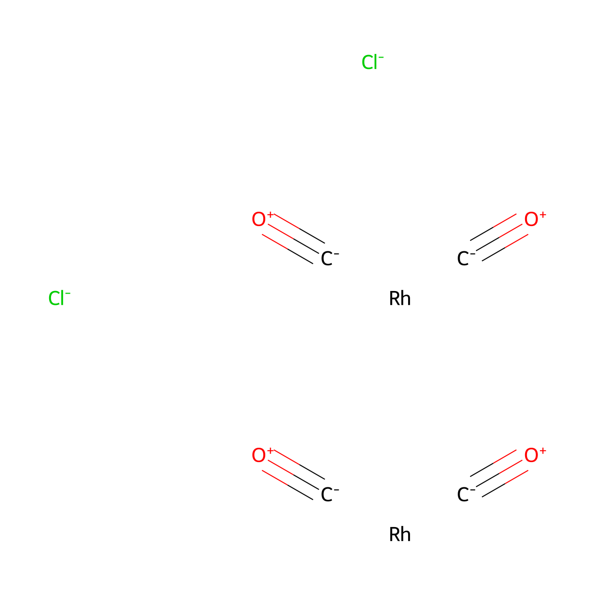Di-μ-chloro-tetracarbonyldirhodium(I) molecular structure, CAS 14523-22-9