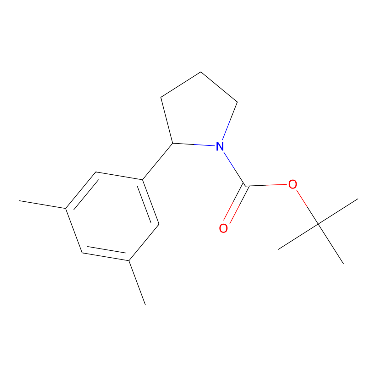 (S)-tert-Butyl 2-(3,5-dimethylphenyl)pyrrolidine-1-carboxylate molecular structure, CAS 1452310-65-4