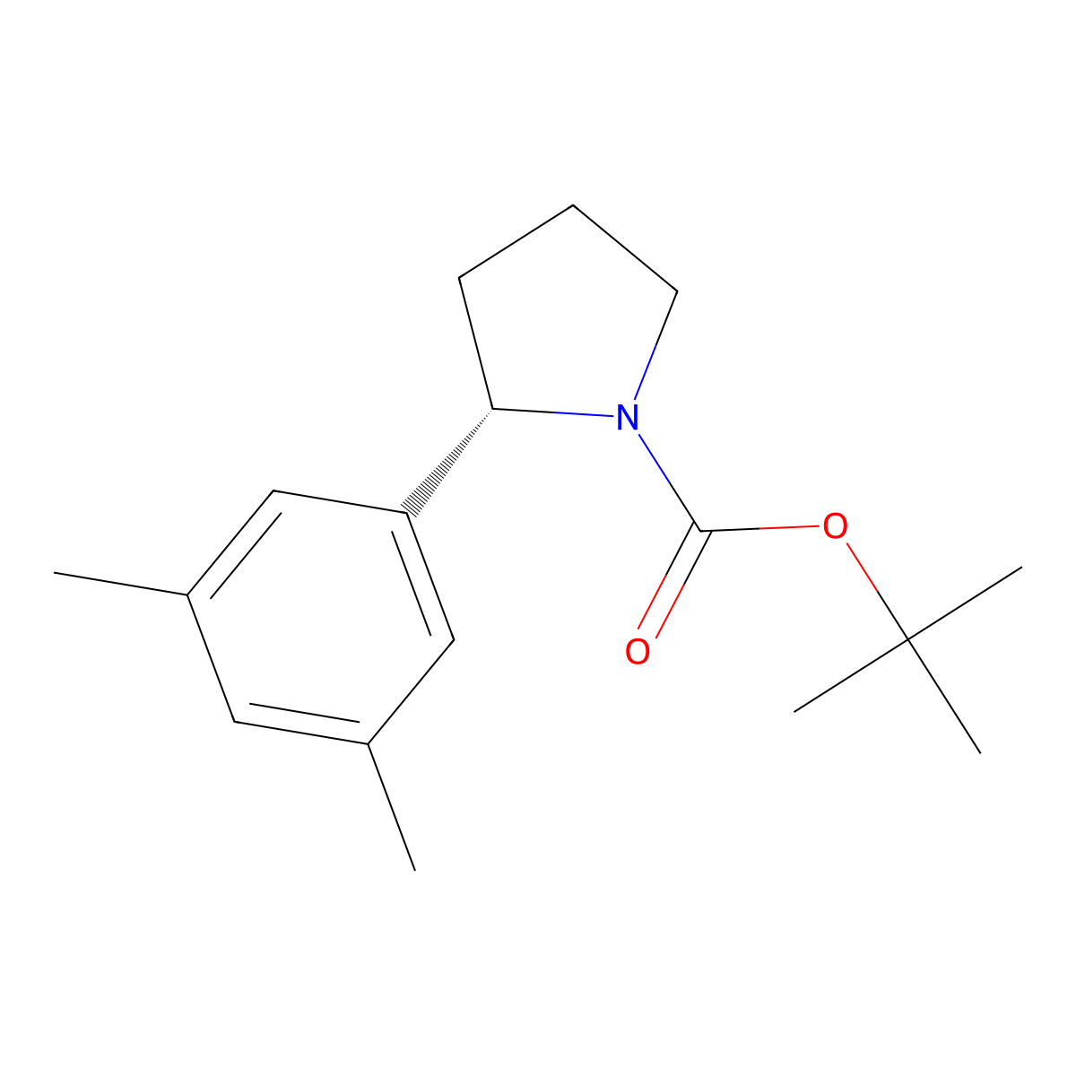 (S)-tert-Butyl 2-(3,5-dimethylphenyl)pyrrolidine-1-carboxylate molecular structure, CAS 1452310-65-4