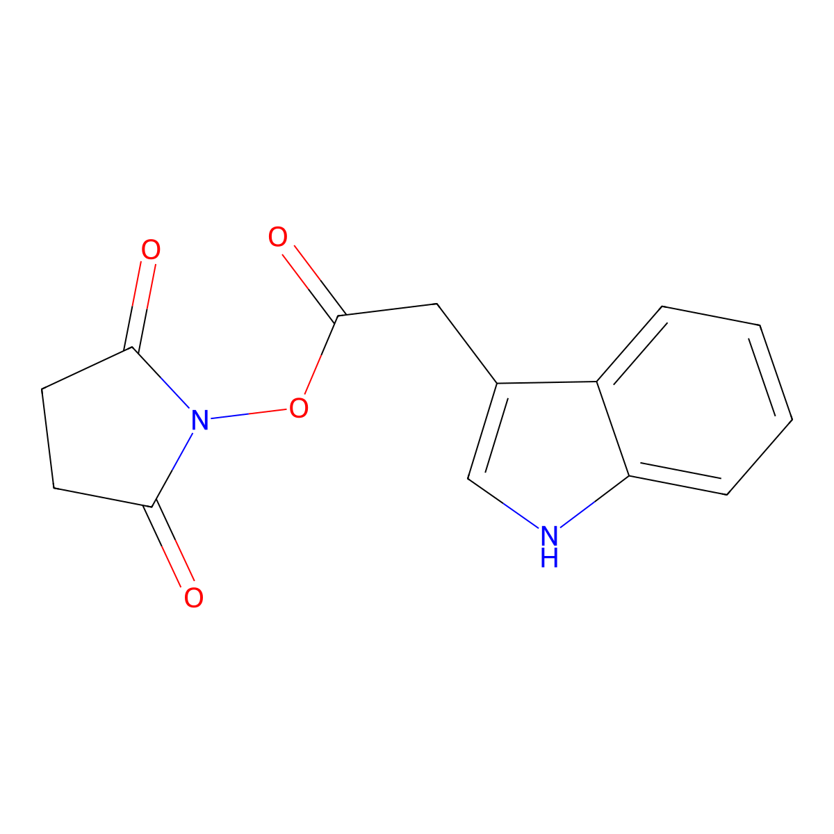 N-(indol-3-ylacetoxy)succinimide molecular structure, CAS 145232-25-3