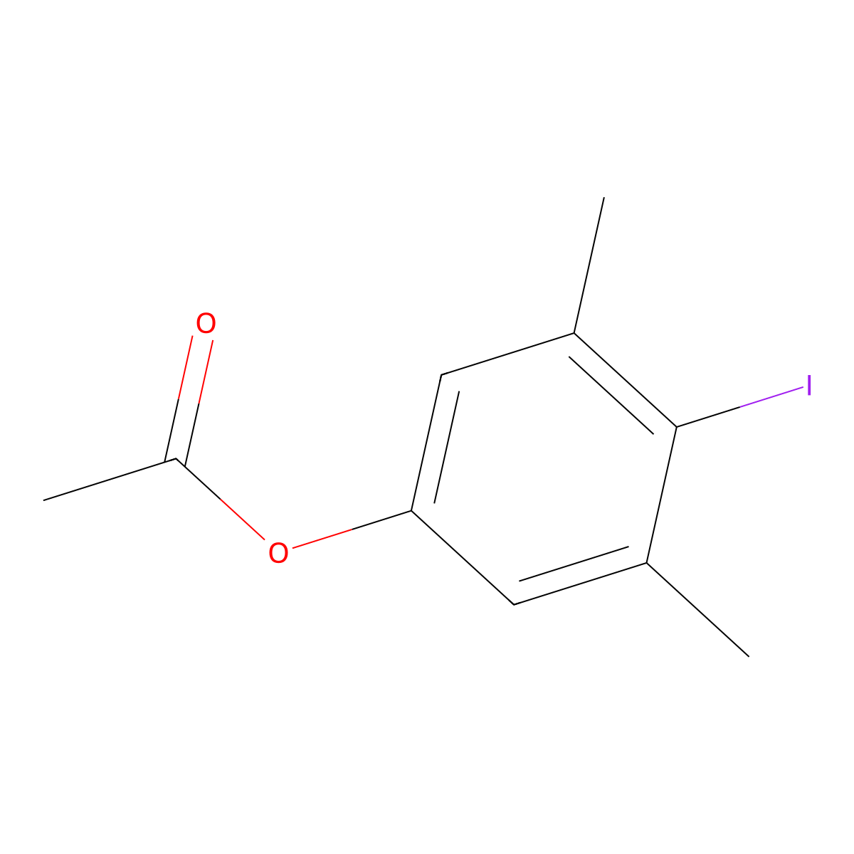 4-Iodo-3,5-dimethylphenyl acetate molecular structure, CAS 145235-84-3