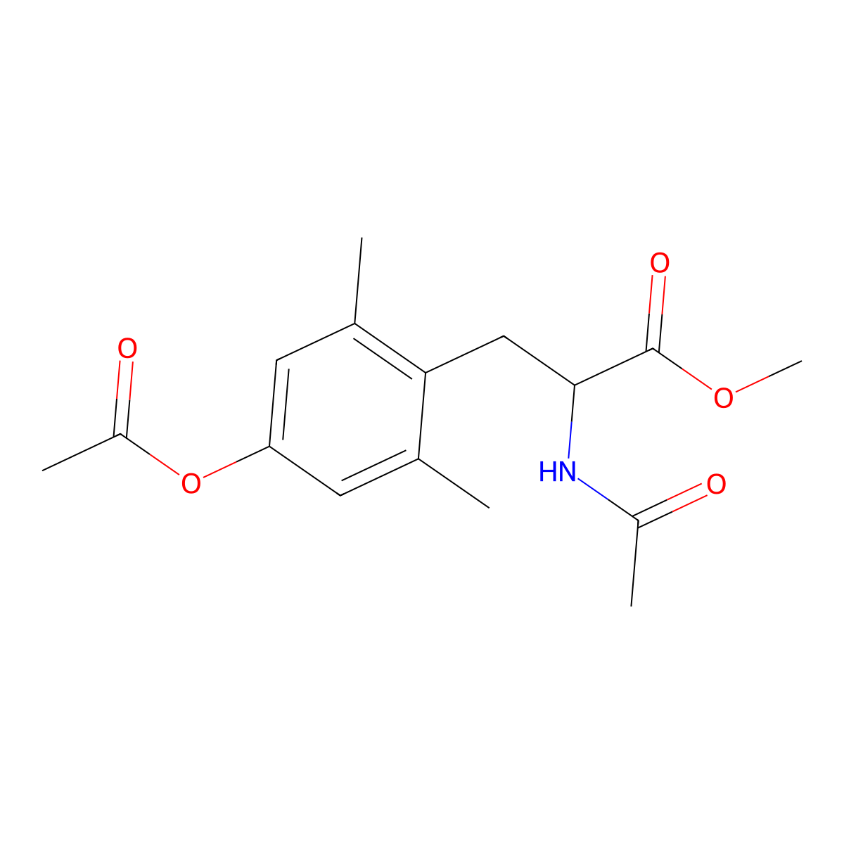 Methyl 3-[4-(acetyloxy)-2,6-dimethylphenyl]-2-acetamidopropanoate molecular structure, CAS 145235-86-5