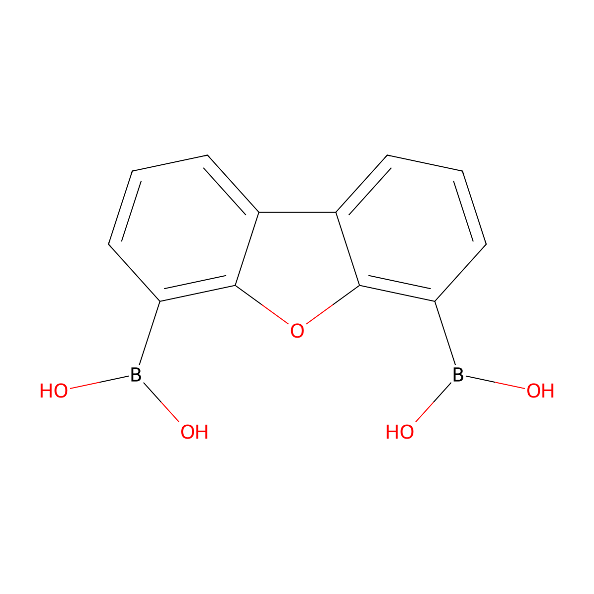 Dibenzo[b,d]furan-4,6-diyldiboronic acid molecular structure, CAS 145238-17-1