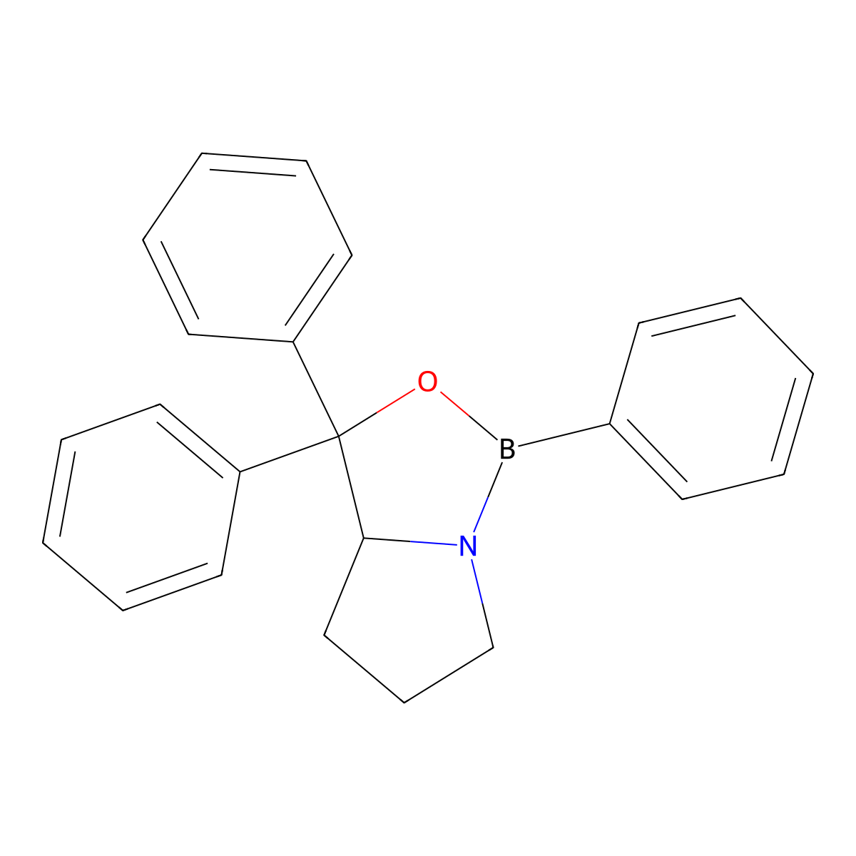 (R)-Tetrahydro-1,3,3-triphenyl-1H,3H-pyrrolo[1,2-c][1,3,2]oxaborole molecular structure, CAS 145238-45-5