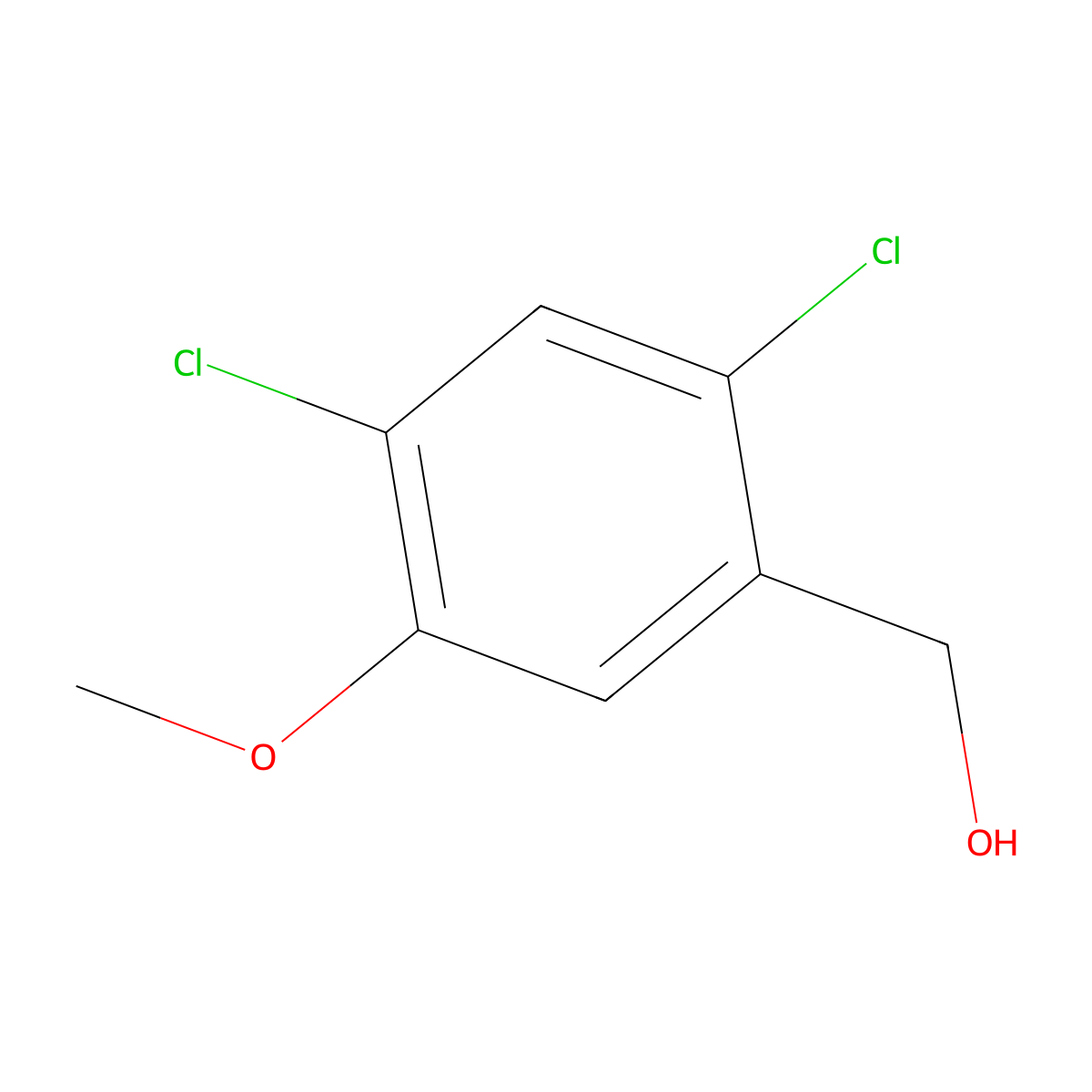 (2,4-Dichloro-5-methoxyphenyl)methanol molecular structure, CAS 1452384-24-5