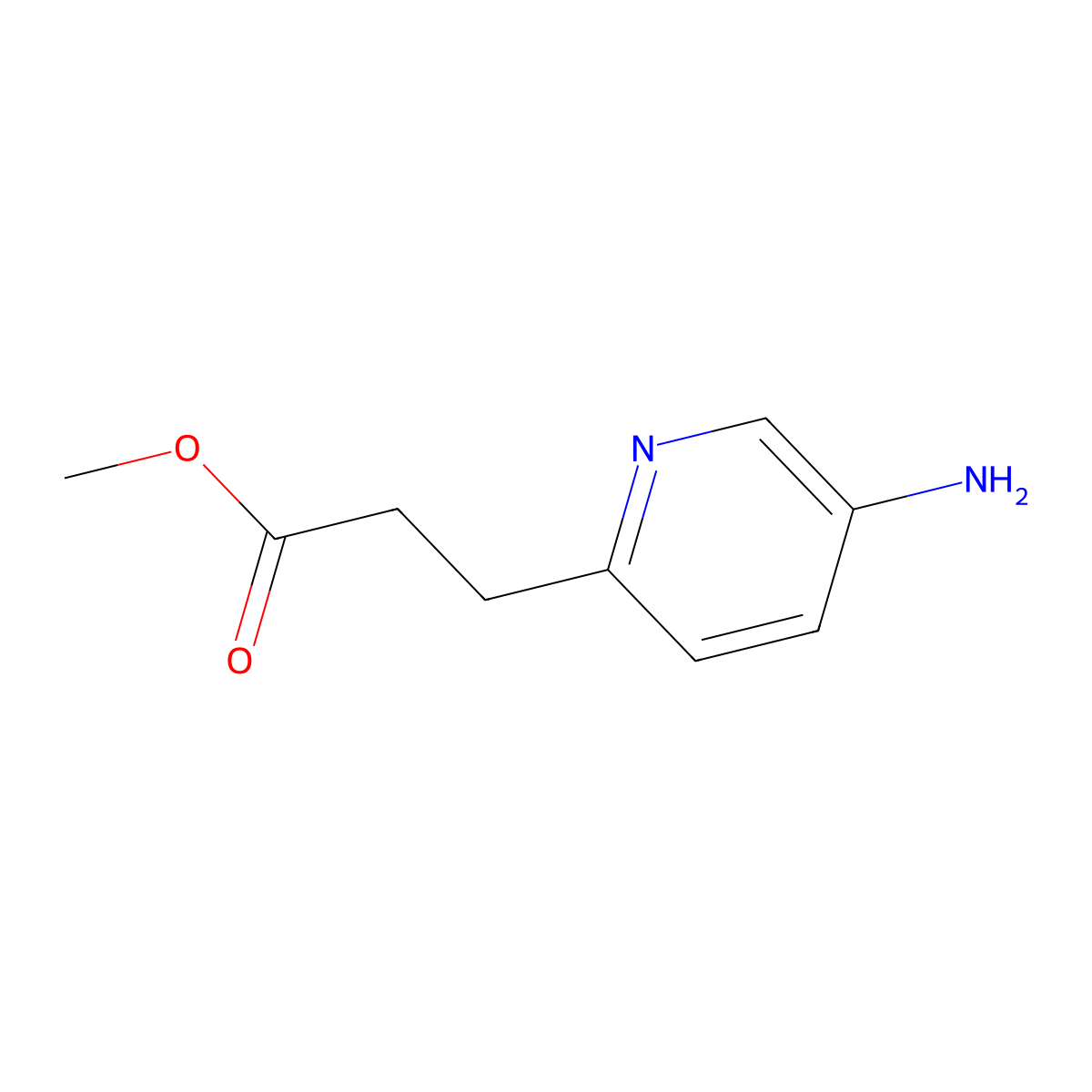 Methyl 3-(5-aminopyridin-2-yl)propanoate molecular structure, CAS 1452389-74-0