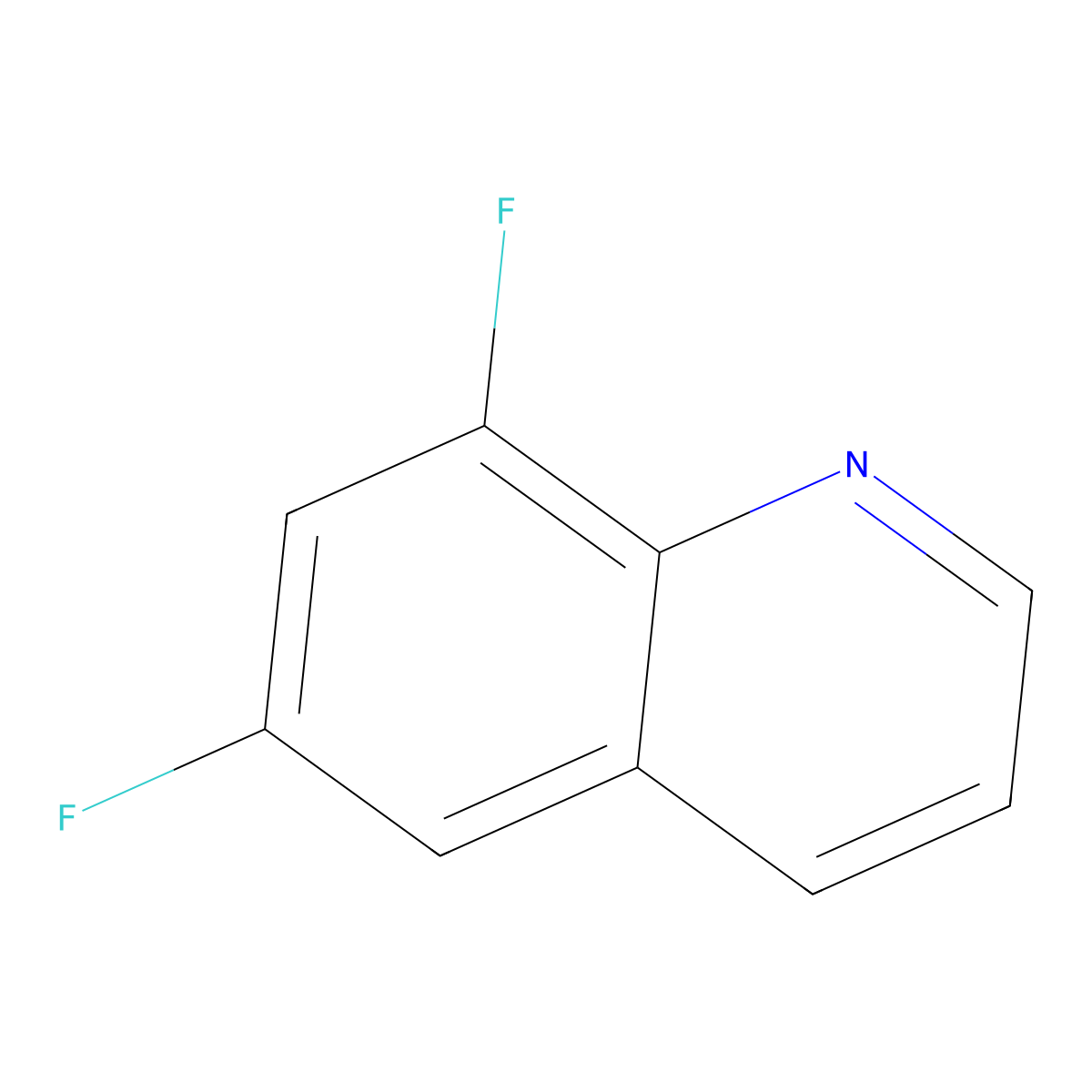 Quinoline, 6,8-Difluoro- molecular structure, CAS 145241-75-4