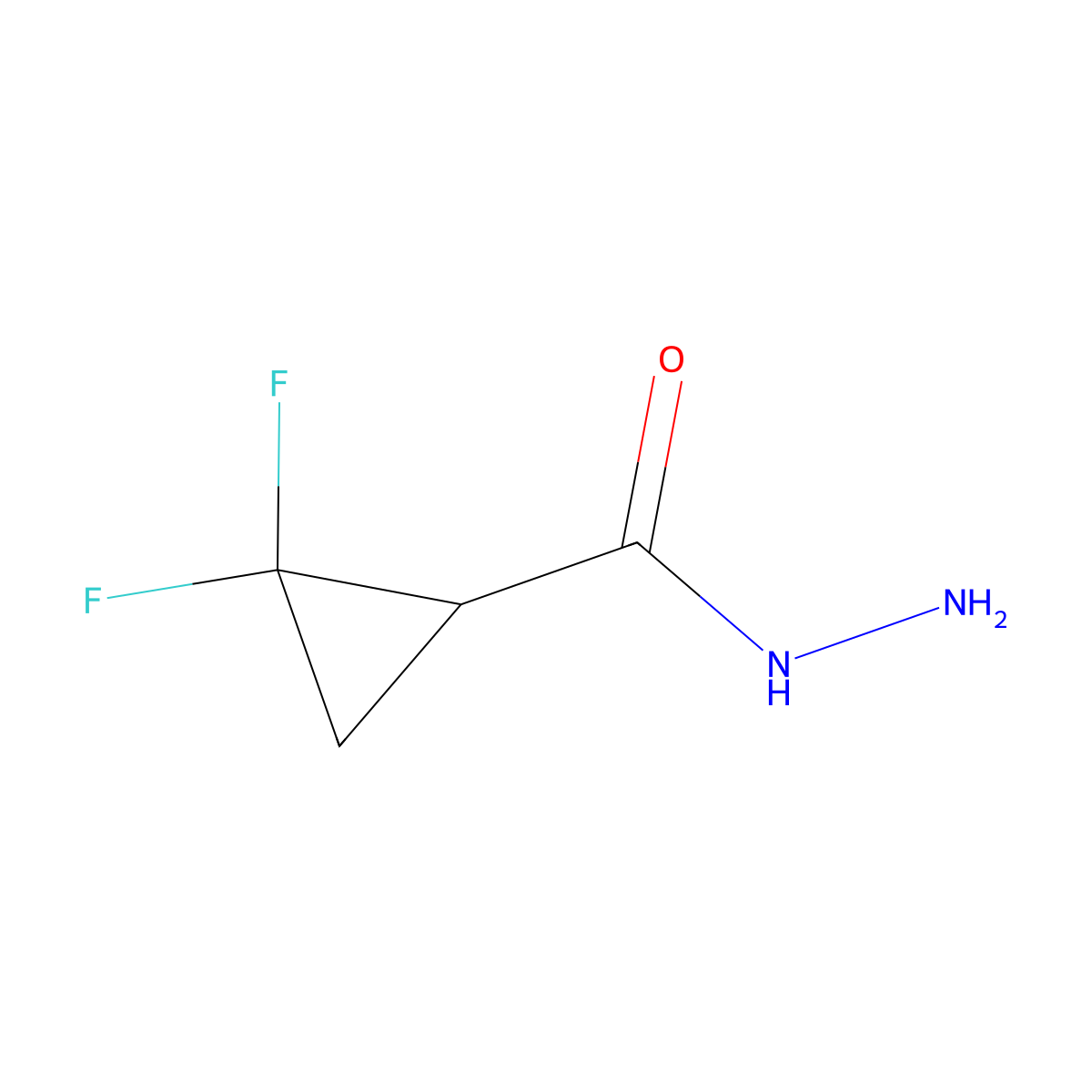 2,2-Difluorocyclopropane-1-carbohydrazide molecular structure, CAS 1452467-99-0