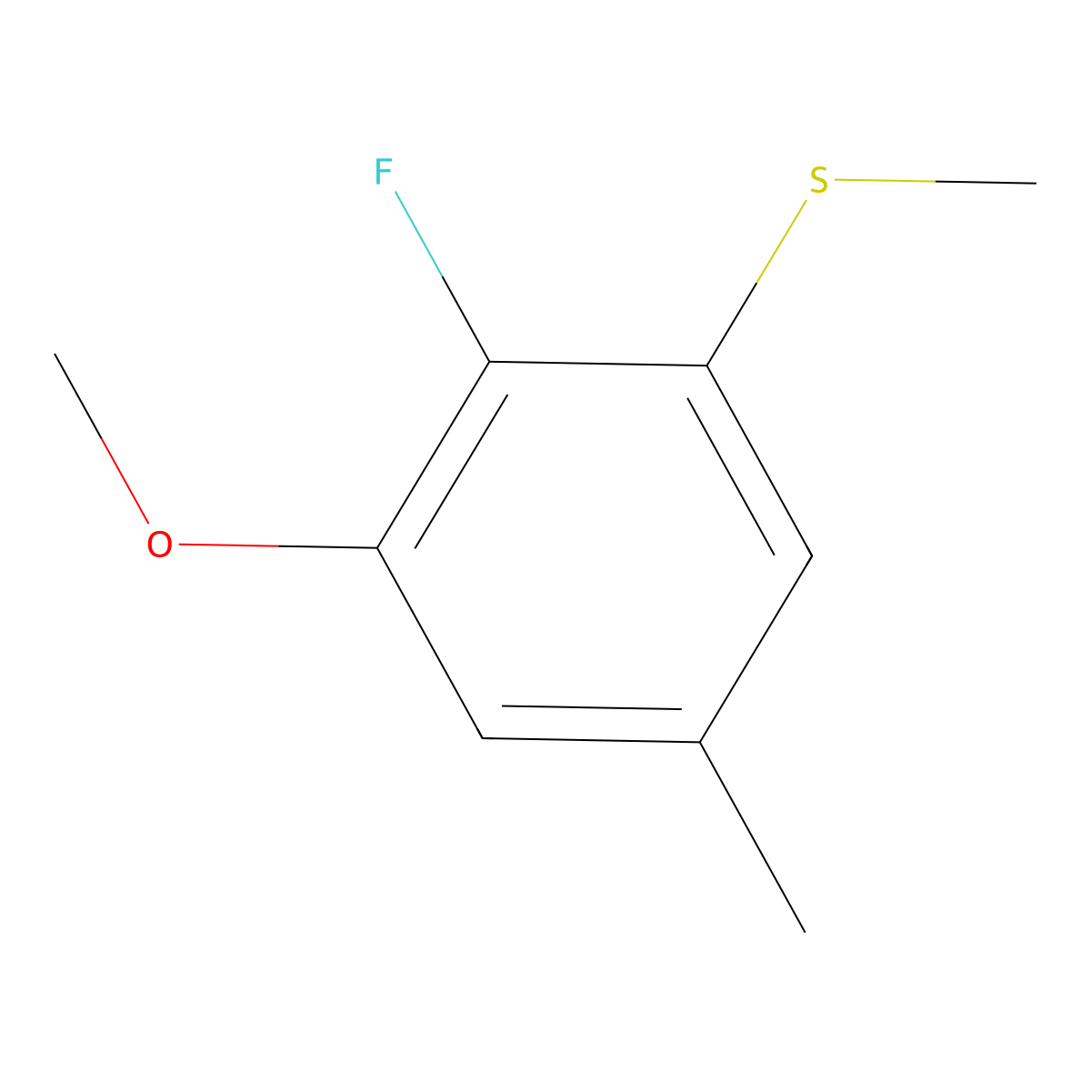 (2-Fluoro-3-methoxy-5-methylphenyl)(methyl)sulfane molecular structure, CAS 1452478-92-0