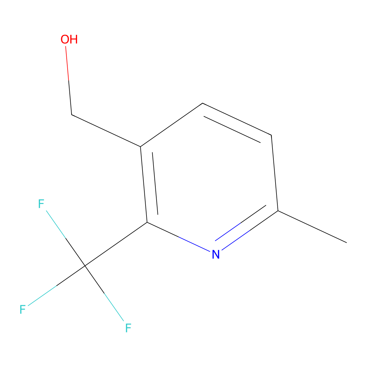 3-Pyridinemethanol, 6-methyl-2-(trifluoromethyl)- molecular structure, CAS 1452479-28-5