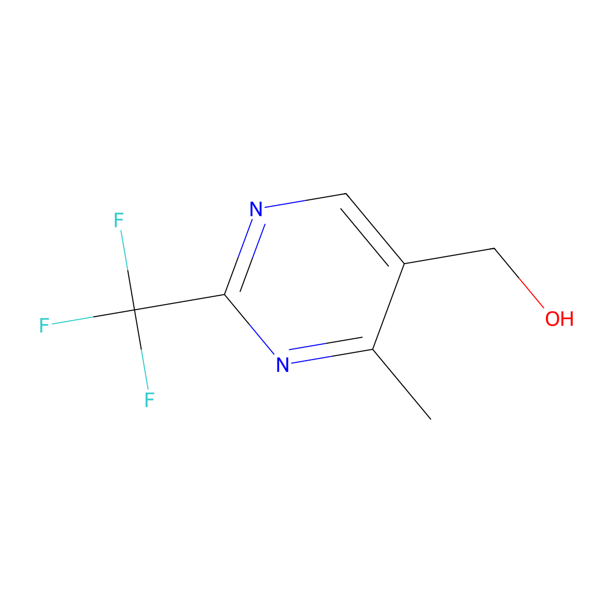 (4-Methyl-2-(trifluoromethyl)pyrimidin-5-yl)methanol molecular structure, CAS 1452479-35-4