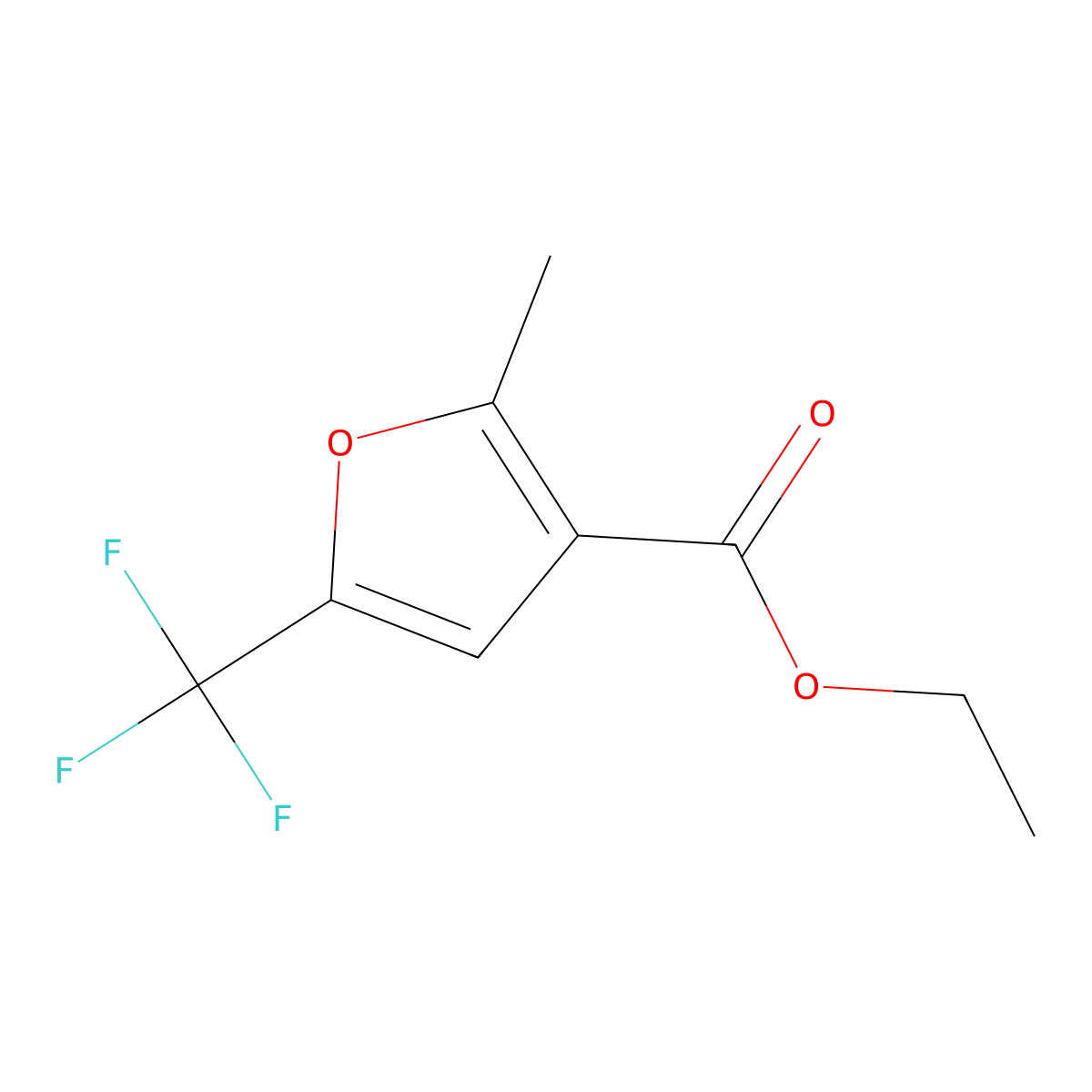 Ethyl 2-methyl-5-(trifluoromethyl)furan-3-carboxylate molecular structure, CAS 1452479-54-7