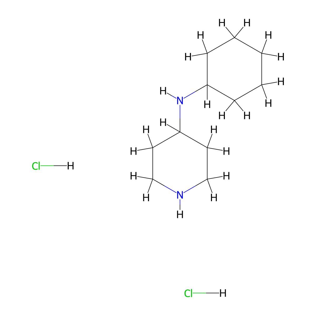 N-cyclohexylpiperidin-4-amine dihydrochloride molecular structure, CAS 1452484-36-4