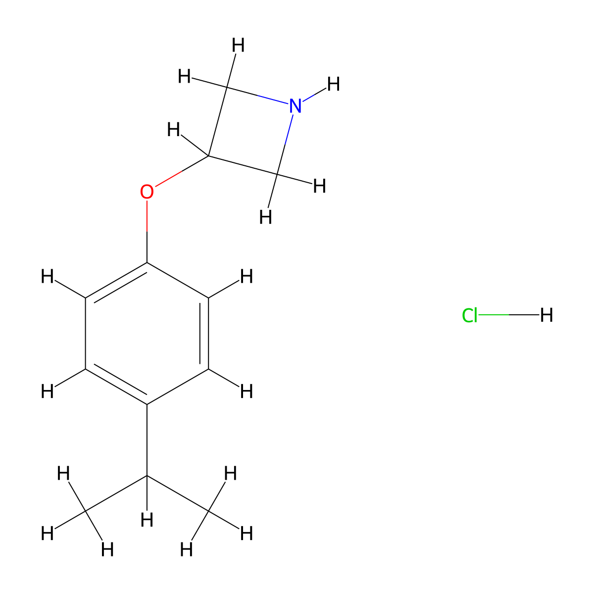 3-(4-Isopropylphenoxy)azetidine hydrochloride molecular structure, CAS 1452484-67-1