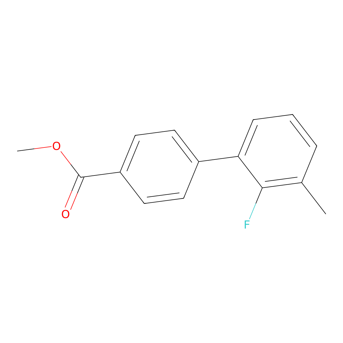 Methyl 2'-fluoro-3'-methyl[1,1'-biphenyl]-4-carboxylate molecular structure, CAS 1452490-62-8