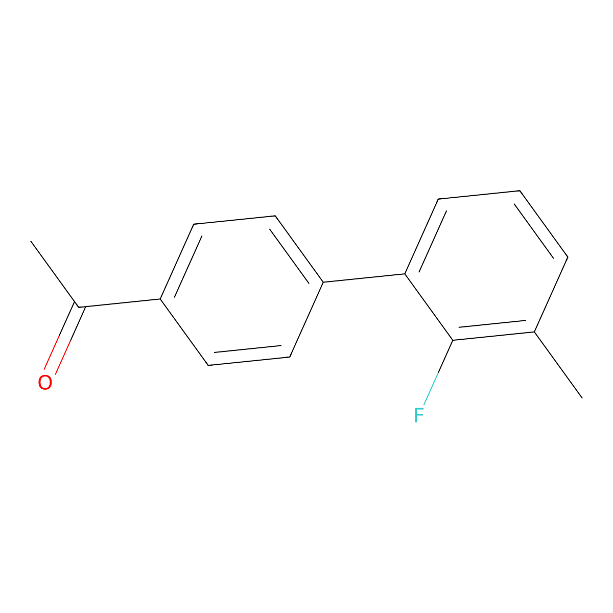 Ethanone, 1-(2'-fluoro-3'-methyl[1,1'-biphenyl]-4-yl)- molecular structure, CAS 1452490-63-9
