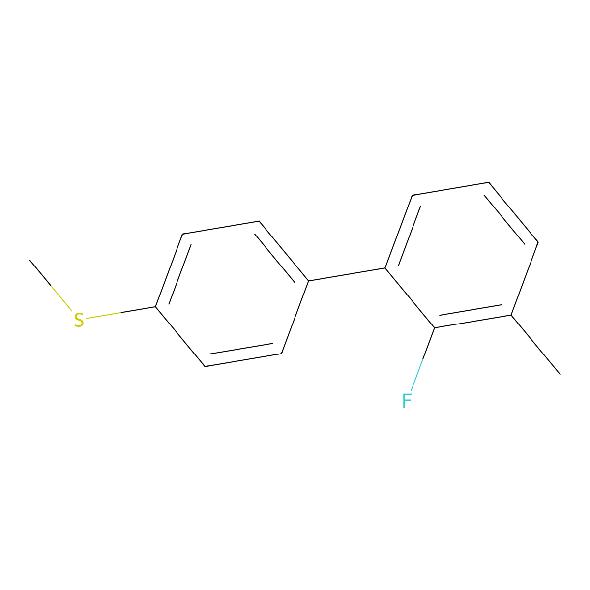 2-Fluoro-3-methyl-4'-(methylthio)-1,1'-biphenyl molecular structure, CAS 1452490-67-3
