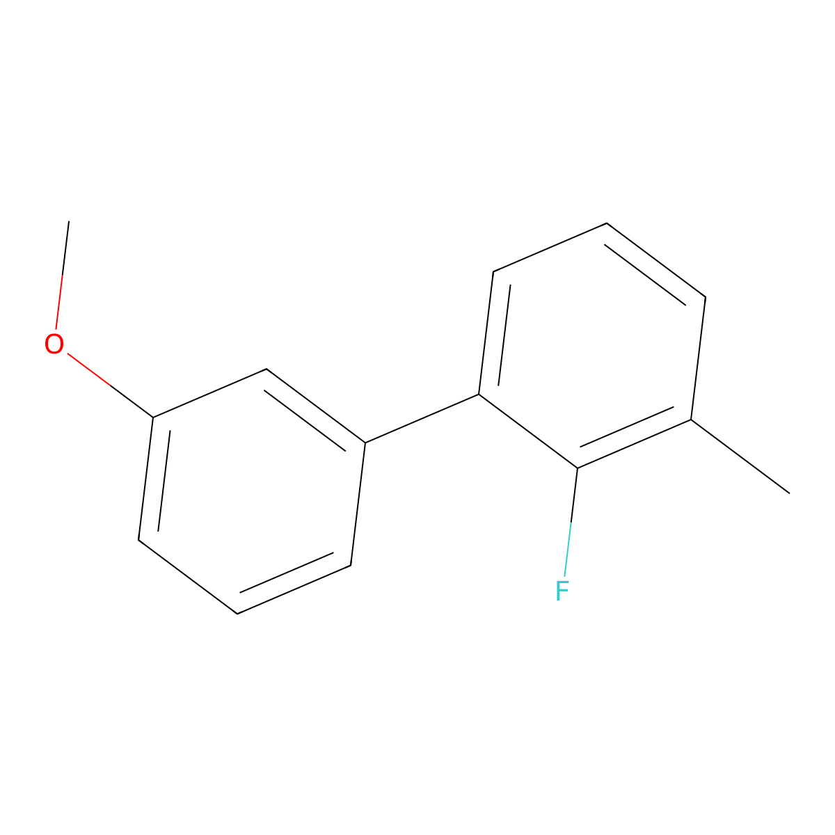 1,1'-Biphenyl, 2-fluoro-3'-methoxy-3-methyl- molecular structure, CAS 1452490-69-5