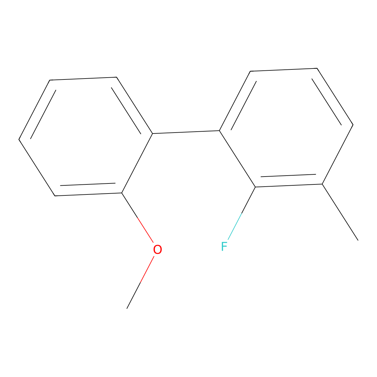 1,1'-Biphenyl, 2-fluoro-2'-methoxy-3-methyl- molecular structure, CAS 1452490-71-9
