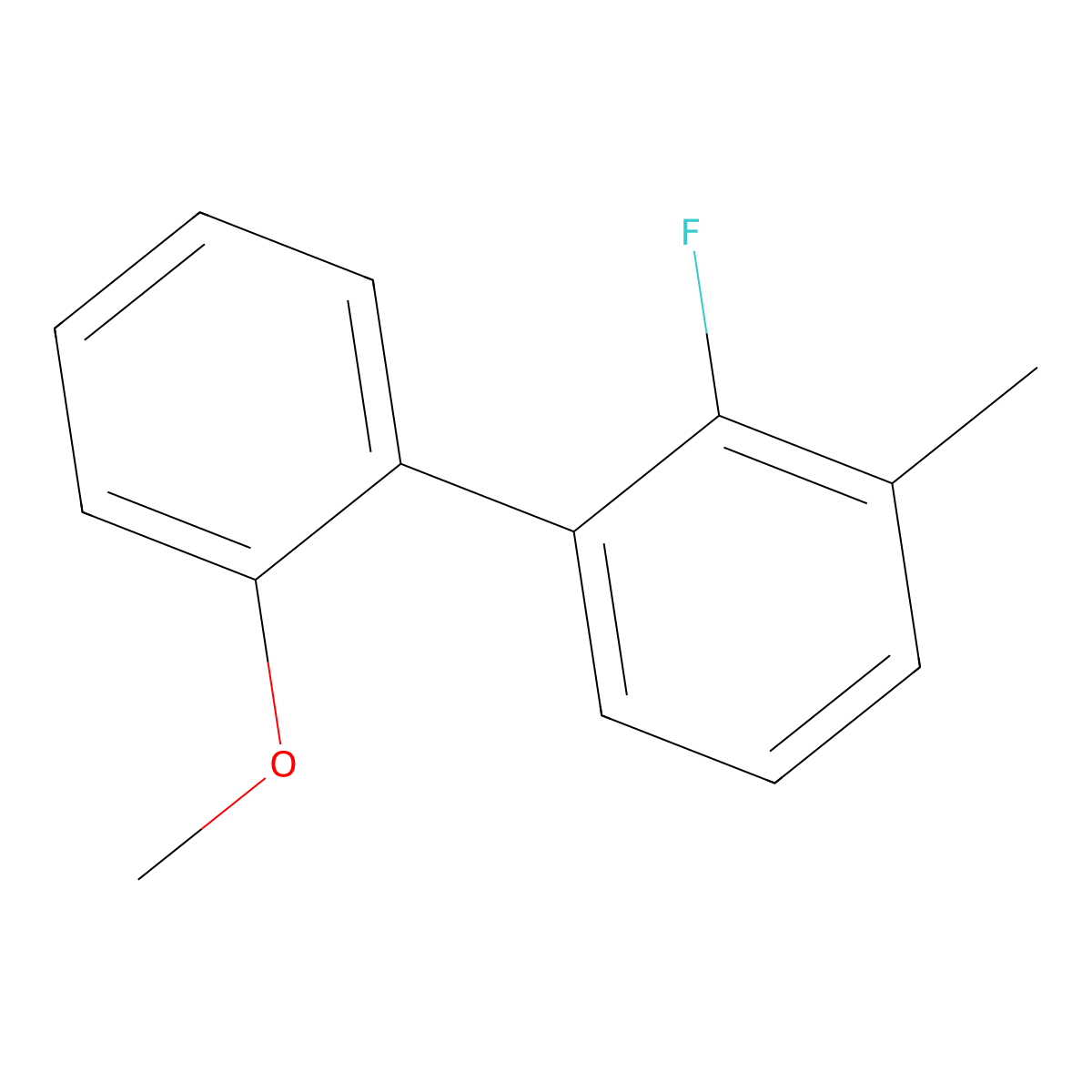 1,1'-Biphenyl, 2-fluoro-2'-methoxy-3-methyl- molecular structure, CAS 1452490-71-9