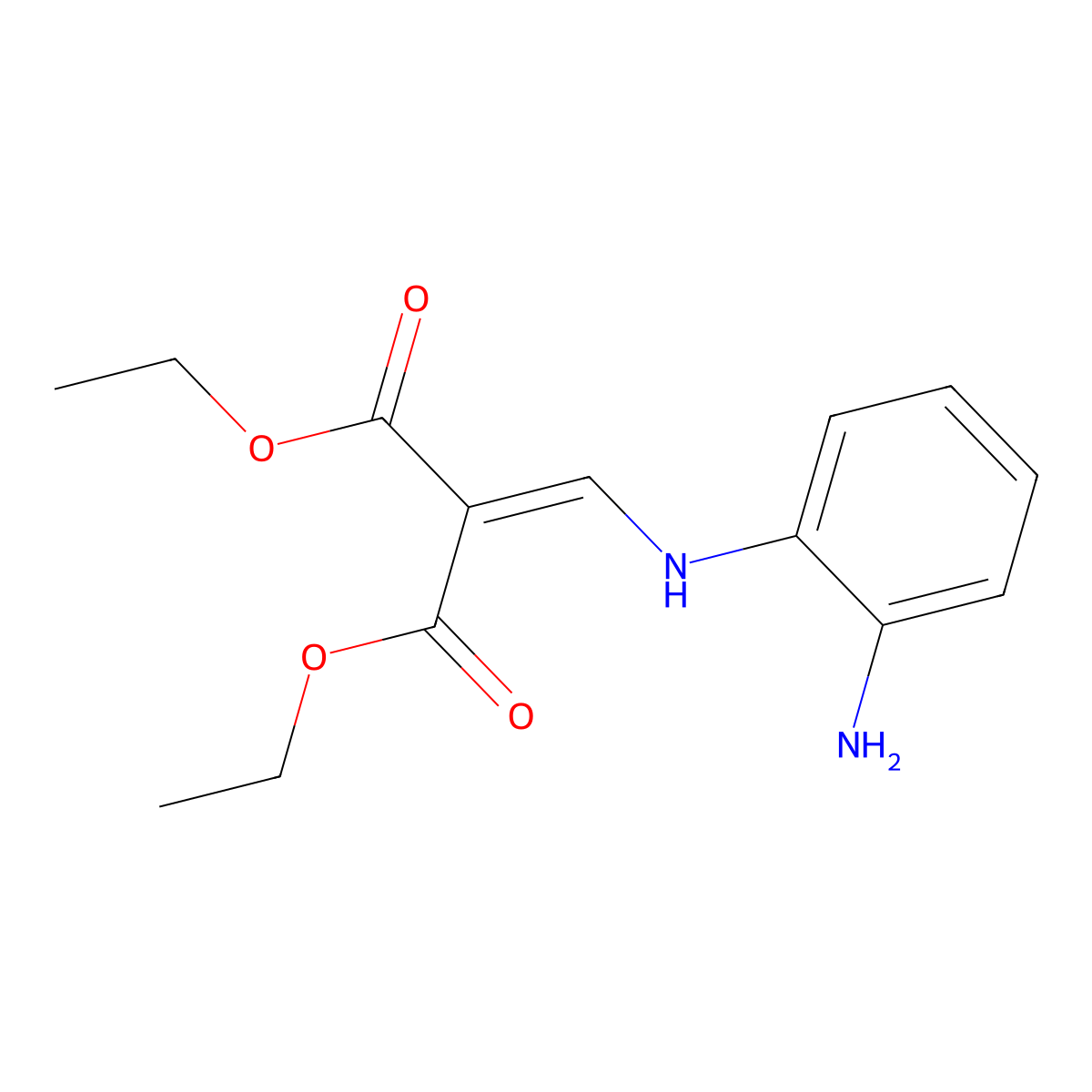 Diethyl 2-(((2-aminophenyl)amino)methylene)malonate molecular structure, CAS 14525-98-5