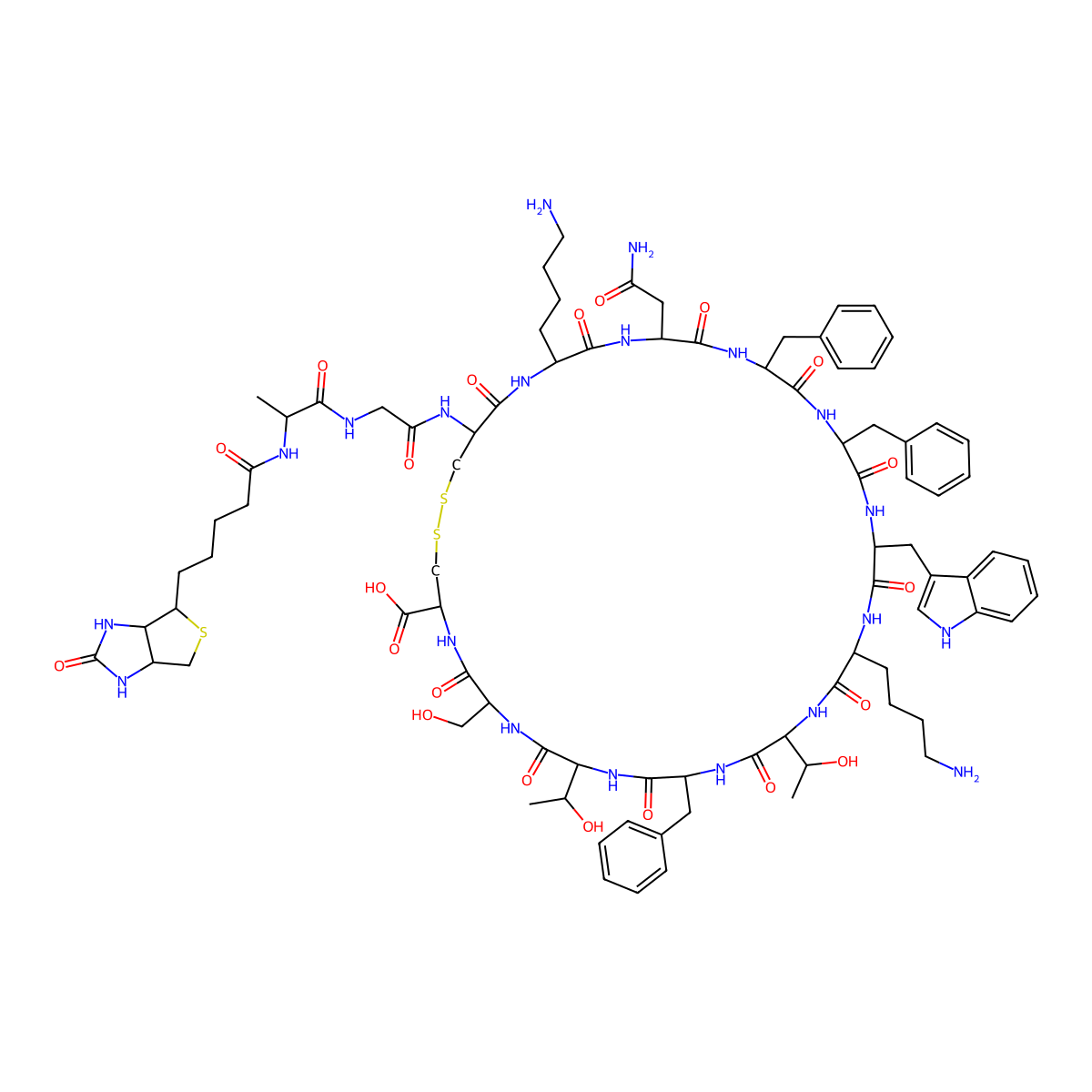 Biotinyl-Somatostatin-14 molecular structure, CAS 145251-83-8