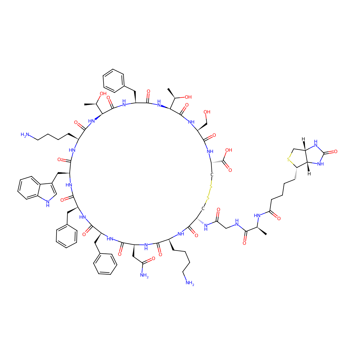 Biotinyl-Somatostatin-14 molecular structure, CAS 145251-83-8