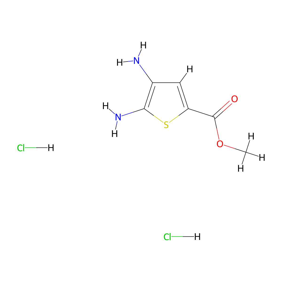 Methyl 4,5-diaminothiophene-2-carboxylate dihydrochloride molecular structure, CAS 1452518-88-5