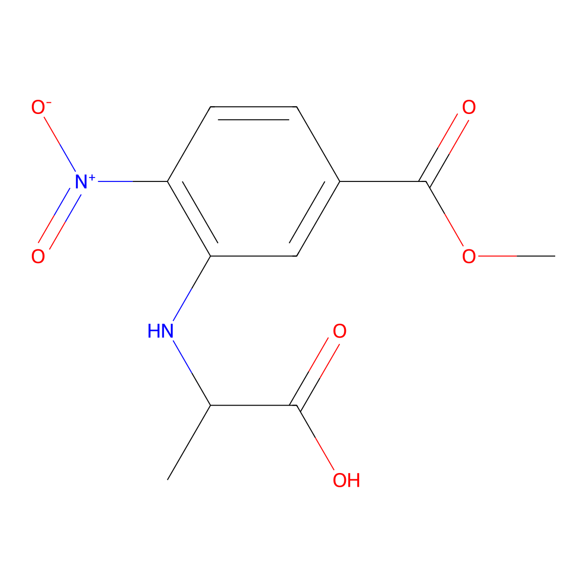 2-{[5-(Methoxycarbonyl)-2-nitrophenyl]-amino}propanoic acid molecular structure, CAS 1452523-40-8
