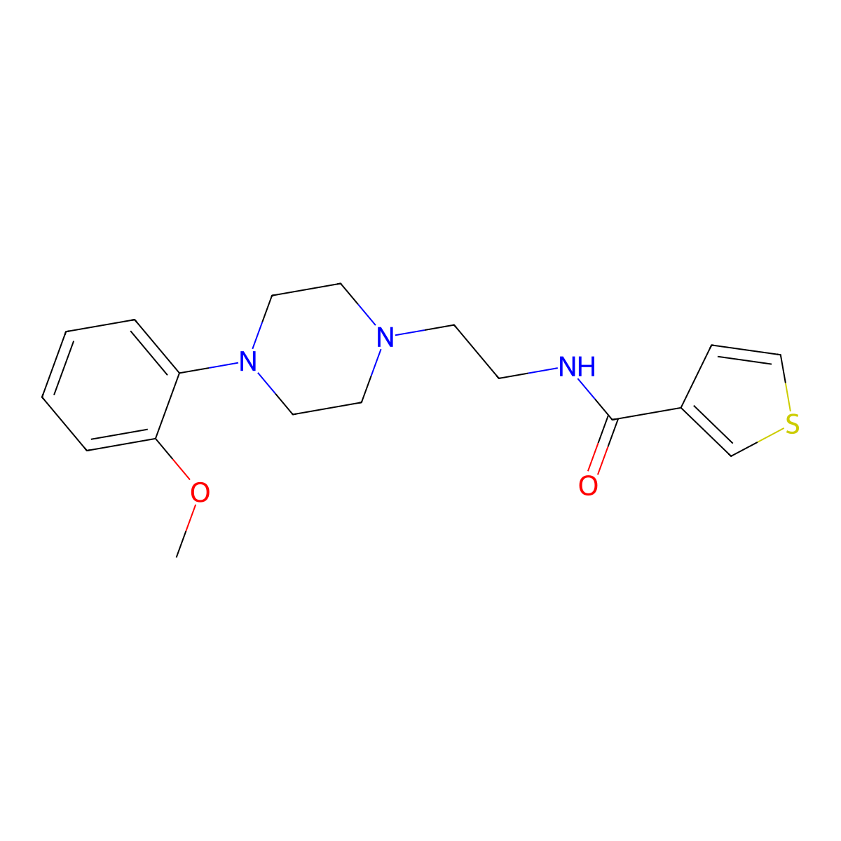 N-{2-[4-(2-methoxyphenyl)piperazin-1-yl]ethyl}thiophene-3-carboxamide molecular structure, CAS 145253-77-6