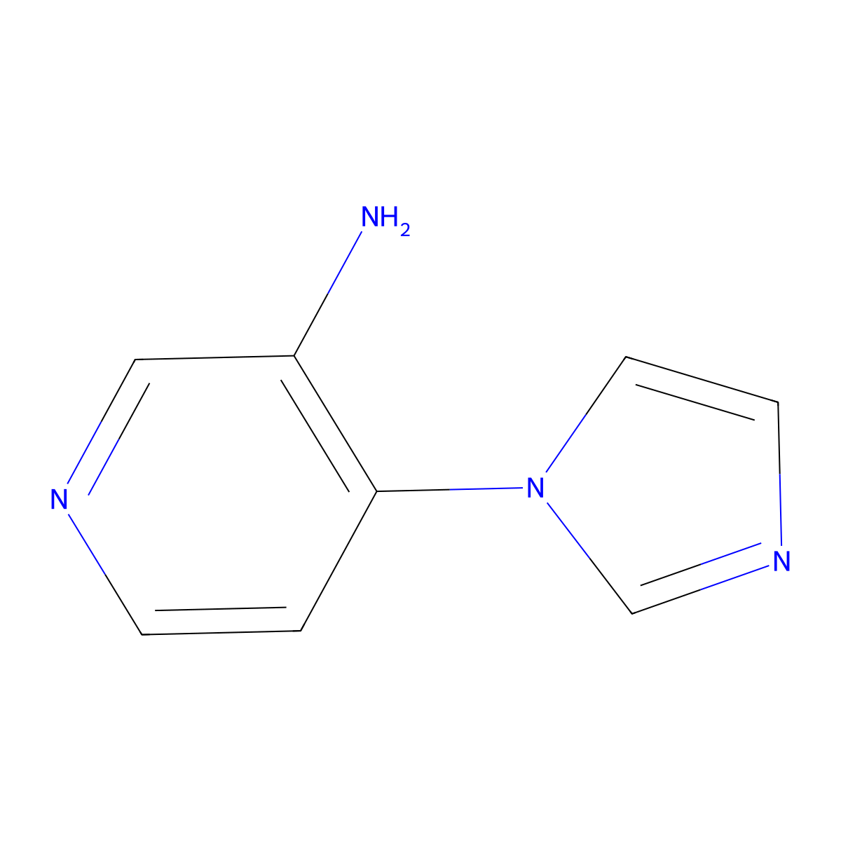 4-(1H-imidazol-1-yl)pyridin-3-amine molecular structure, CAS 145255-14-7