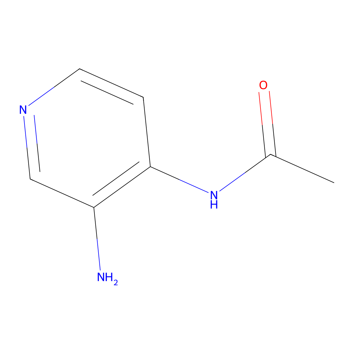 N-(3-aminopyridin-4-yl)acetamide molecular structure, CAS 145255-15-8
