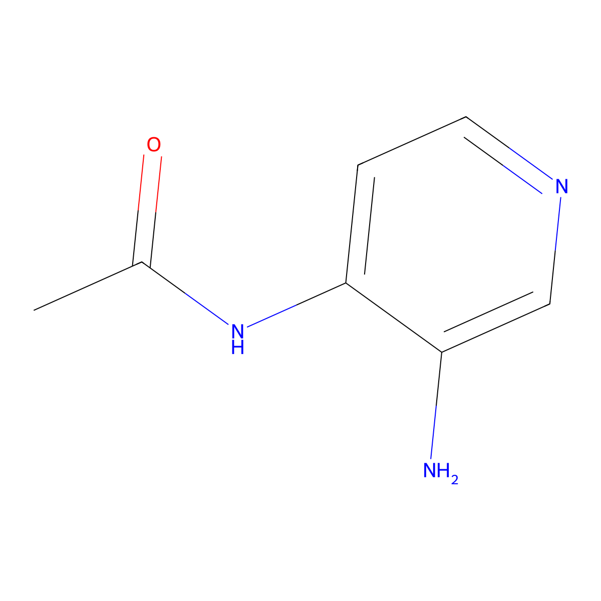 N-(3-aminopyridin-4-yl)acetamide molecular structure, CAS 145255-15-8