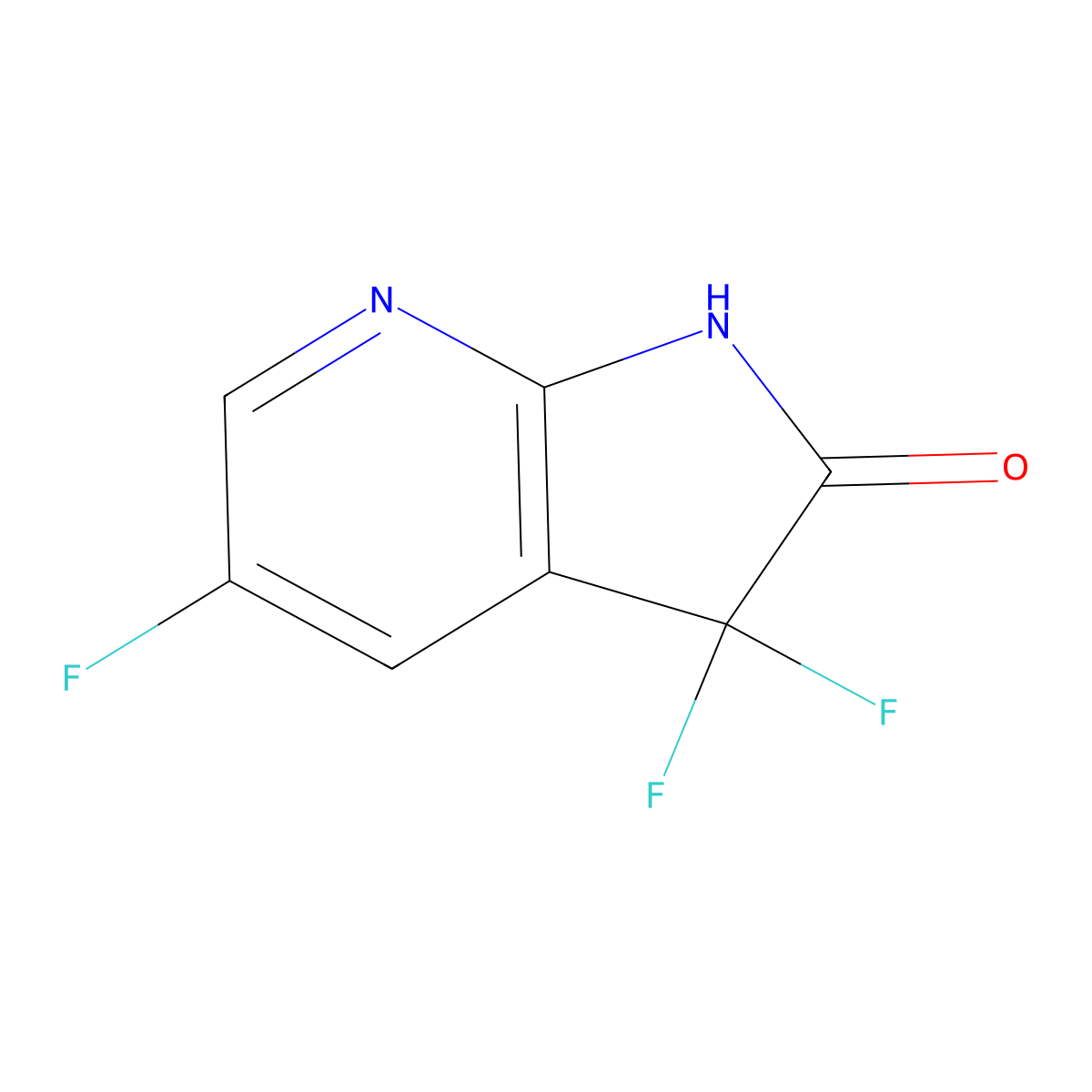 3,3,5-Trifluoro-1H,2H,3H-pyrrolo[2,3-b]pyridin-2-one molecular structure, CAS 1452561-47-5